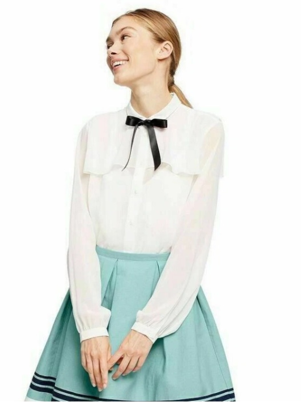 JASON WU for TARGET‎ NWOT Collared Ribbon Detail Blouse